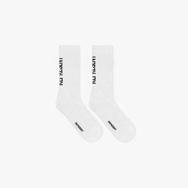 Represent Logo Socks White/Black