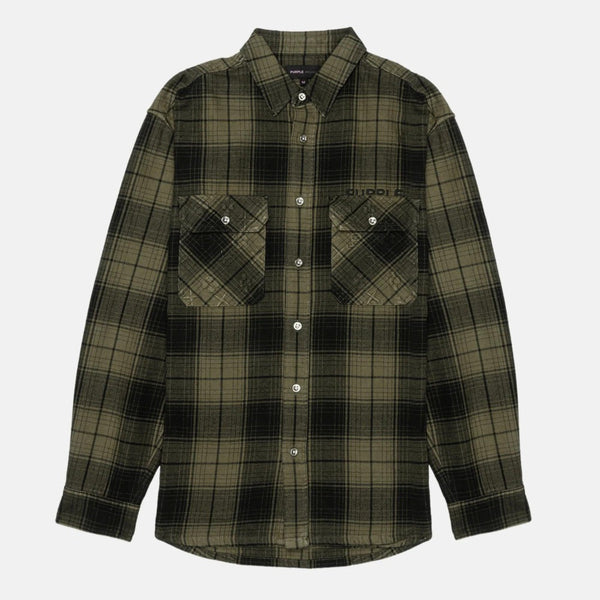 Purple Brand Plaid Shirt Winter Moss Overdyed Winter Moss