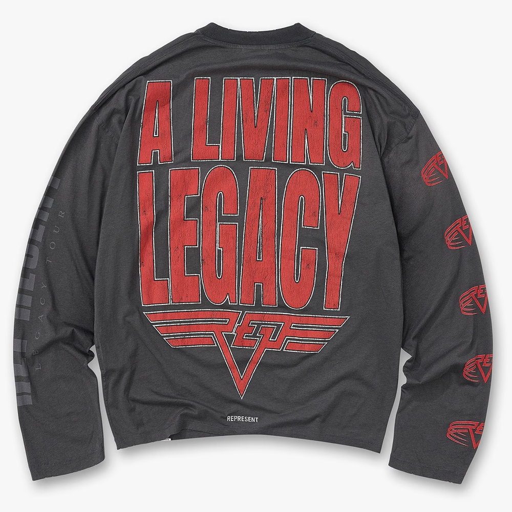 Represent Living Legacy Tour LS Tee Sun Fade Grey