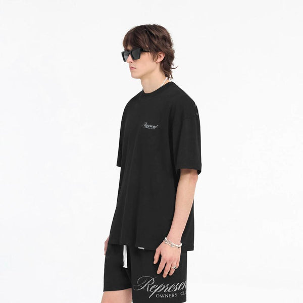 Represent Owners Club Script Tee Black