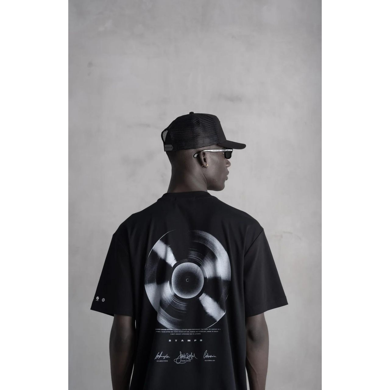 Stampd Sound System Vinyl Relaxed Tee Black