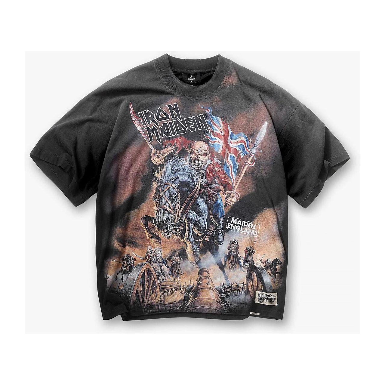 Represent x Iron Maiden Steed Tee Stained Black – AWOL