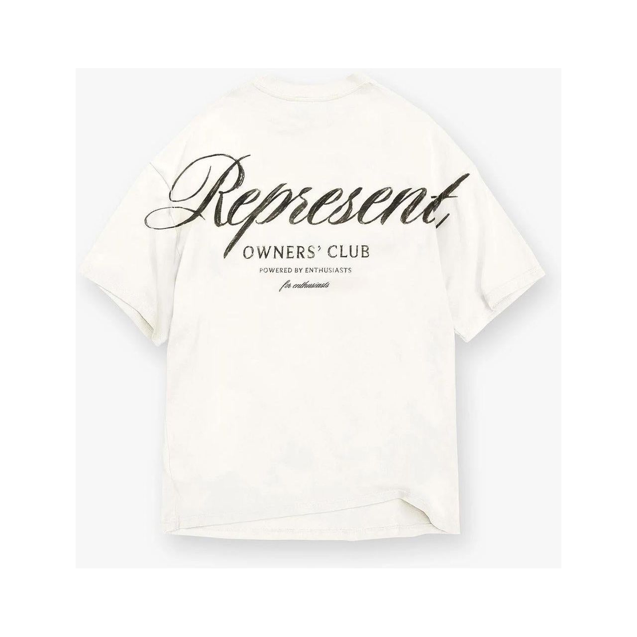 Represent Owners Club Script Tee Flat White