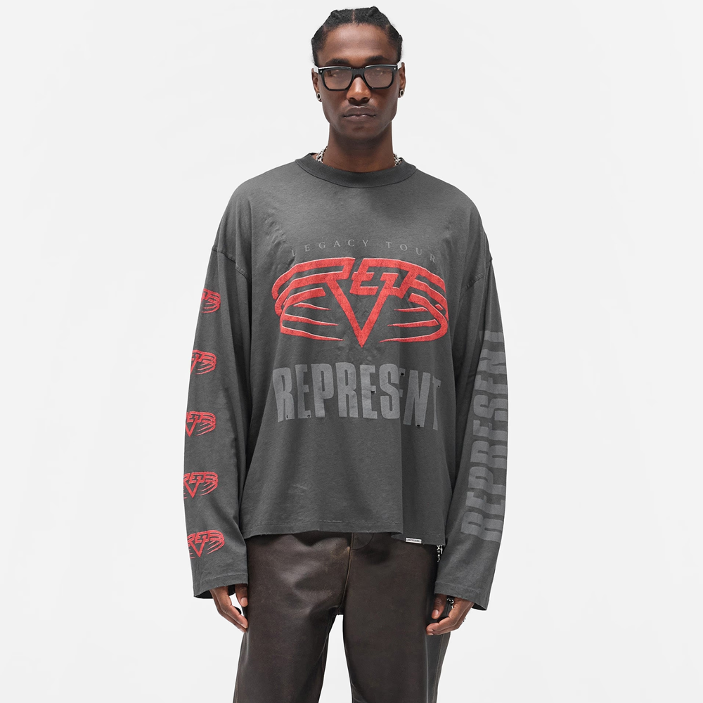 Represent Living Legacy Tour LS Tee Sun Fade Grey