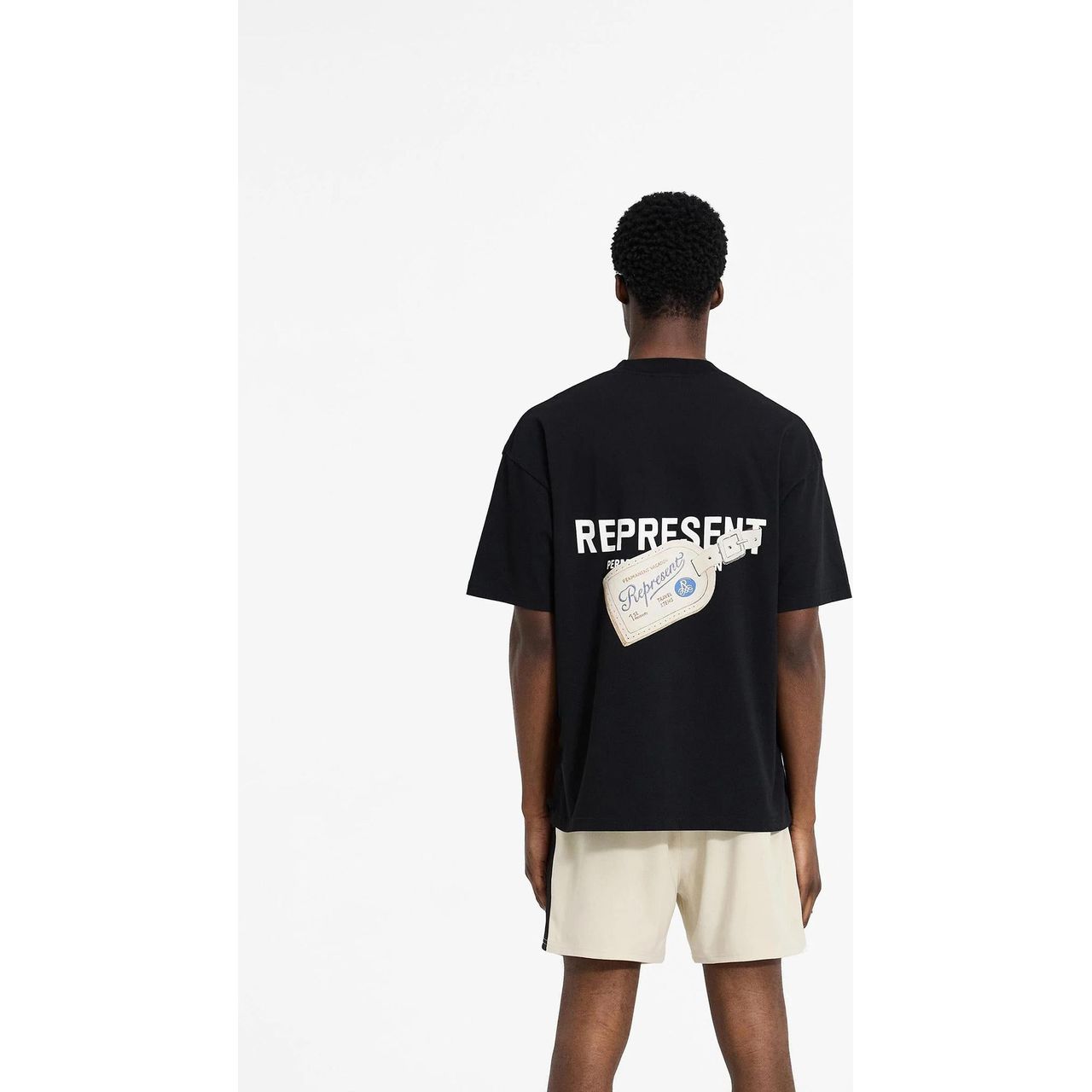 Represent Luggage Tag Tee Jet Black